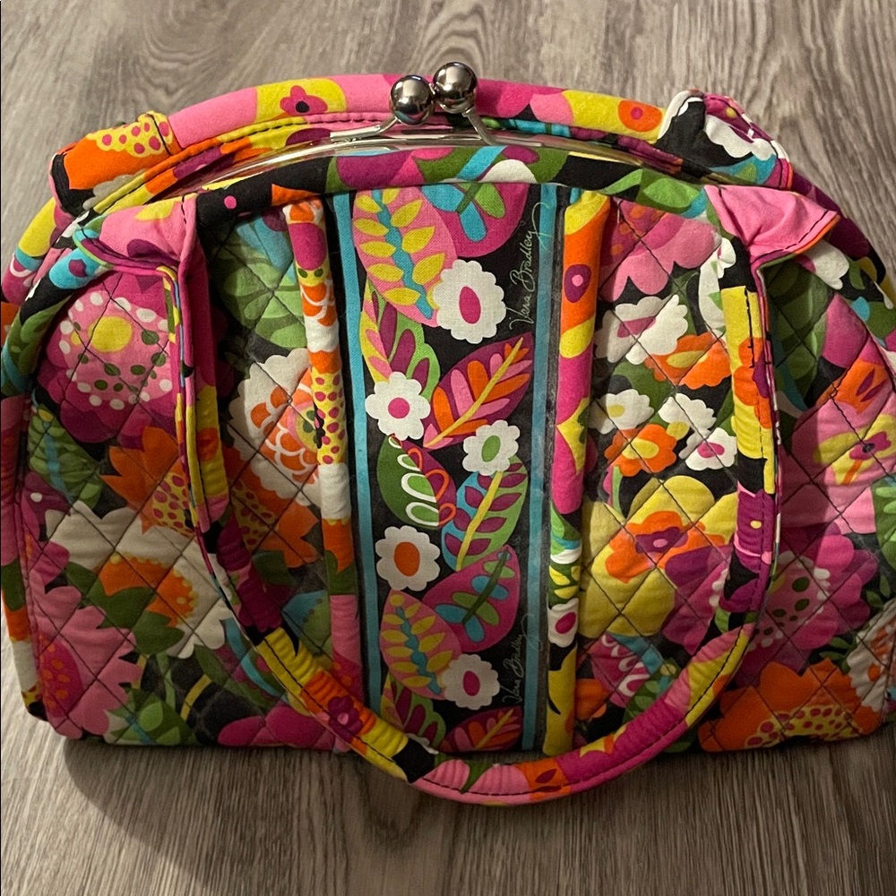 Vera Bradley Pink and Green Floral Shoulder Bag
